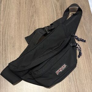 Vintage Jansport‎ Fanny pack. Black, made in USA large Belt Bag Durable design